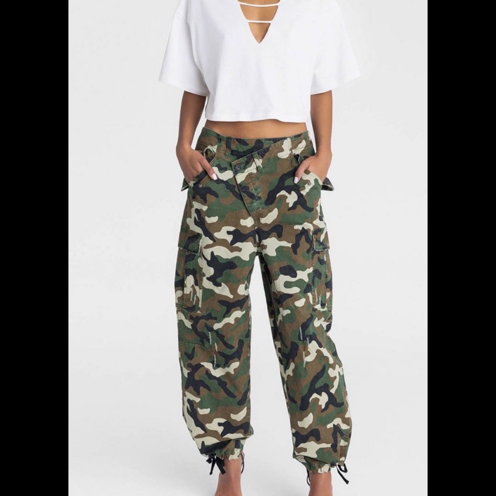 KBB by KAHLANA Women's Mid-RiseDark Stylish Camouflage Jogger Pants for Women